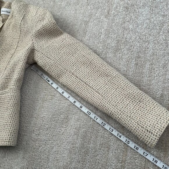 Calvin Klein Cotton Tweed Zip Up Blazer Work Jacket 4P Petite - Picture 6 of 10